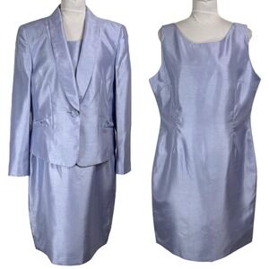 Le Suit Violet Haze Jacket Dress‎ Suit Size 16 P Formal Wedding Party 2 Pc Set